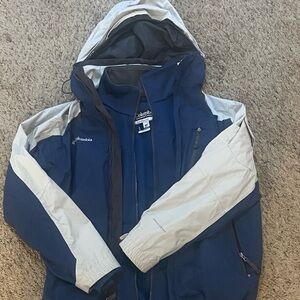 Columbia Men's Navy and Light Gray Ski Jacket